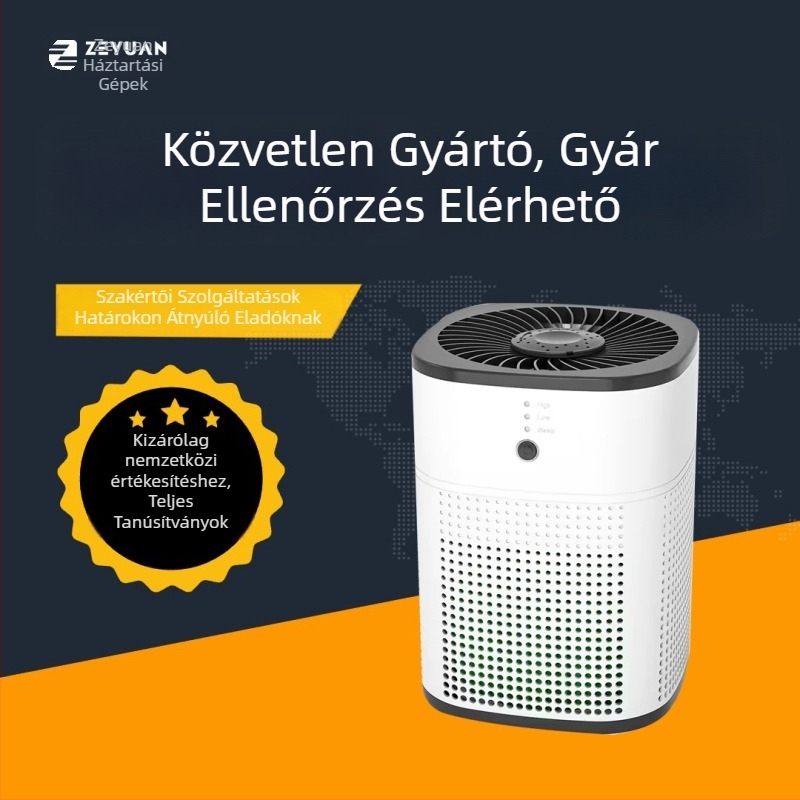 Zy1800 asztali légtisztító HEPA szűrővel, beépített Wi-Fi, 151-300 m³/h, lefedettség 30 m²-ig