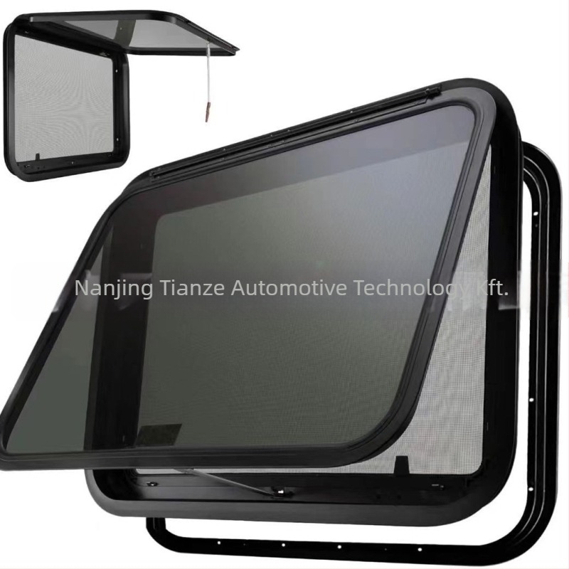 RV ablakok lakókocsikhoz, vészkijárati/kiárati ablak, kifelé nyíló, alumínium-üveg konstrukció, testreszabható, univerzális/RV/Camper kompatibilis