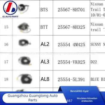 Gépjármű alkatrészek Guanglong Nissan 25560-JD003 25567-JD003