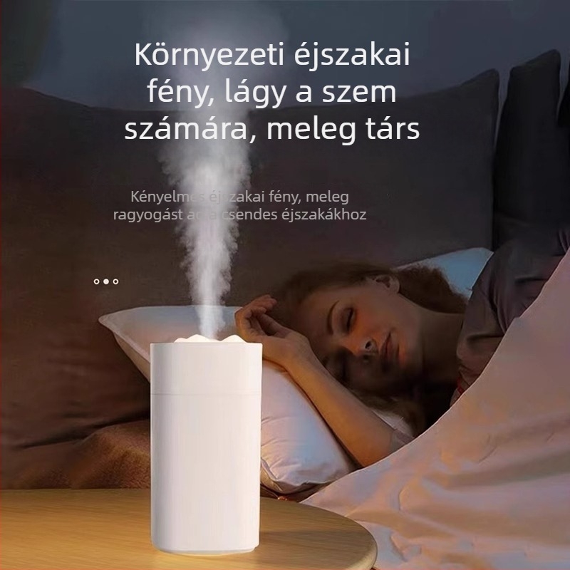 Otthoni használatra való légnedvesítő - USB tápegység, 1 párásító nyílás, 10–20 m² lefedettség, műanyag burkolat