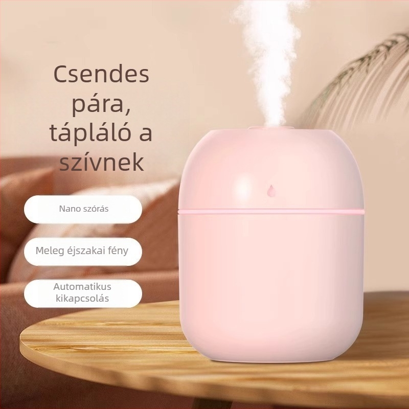 Otthoni használatra való légnedvesítő - USB tápegység, 1 párásító nyílás, 10–20 m² lefedettség, műanyag burkolat
