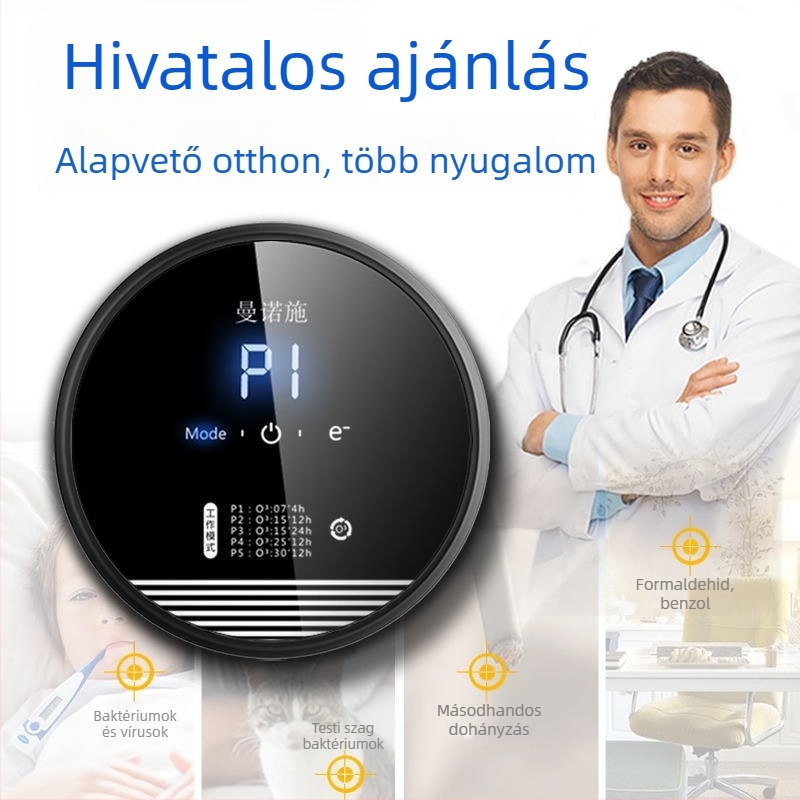 UV-lámpával ellátott légtisztító a dezinfekcióhoz, szagtalanításhoz és formaldehid eltávolításához; légáramlat 50 m³/h; alkalmas 21–30 m² területhez.
