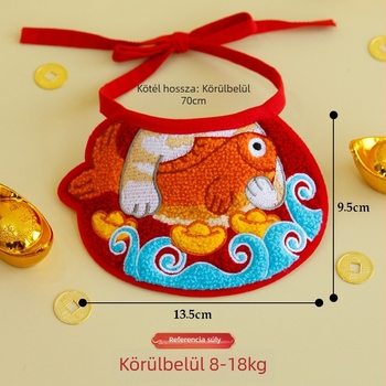 Állatok számára készült törölközővel hímzett kötény karikatúra koi motívummal