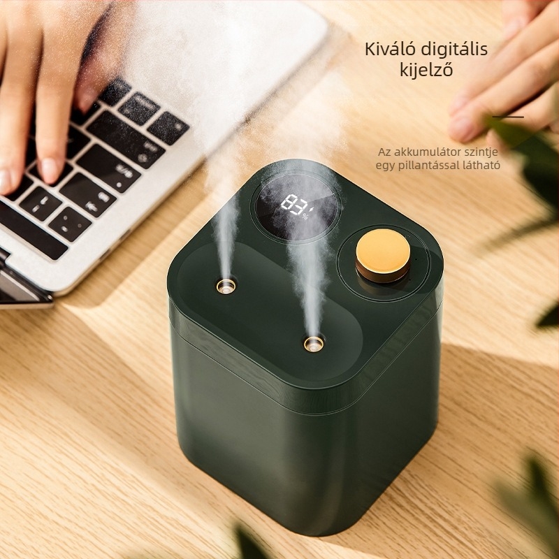 BF13 USB párásító beépített akkumulátorral, két köd kimenettel, 0,5–1 L tartály, zajmentes működés 36 dB alatt