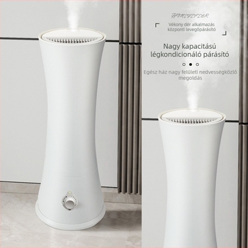 Háztartási párásító: csendes működés, nagy 4.1–6.0 L víztartály, aromaterápia és levegőtisztítás, 21–30 m²-es területhez, USB/AC tápegység, 10 W, 1 párásító kimenet