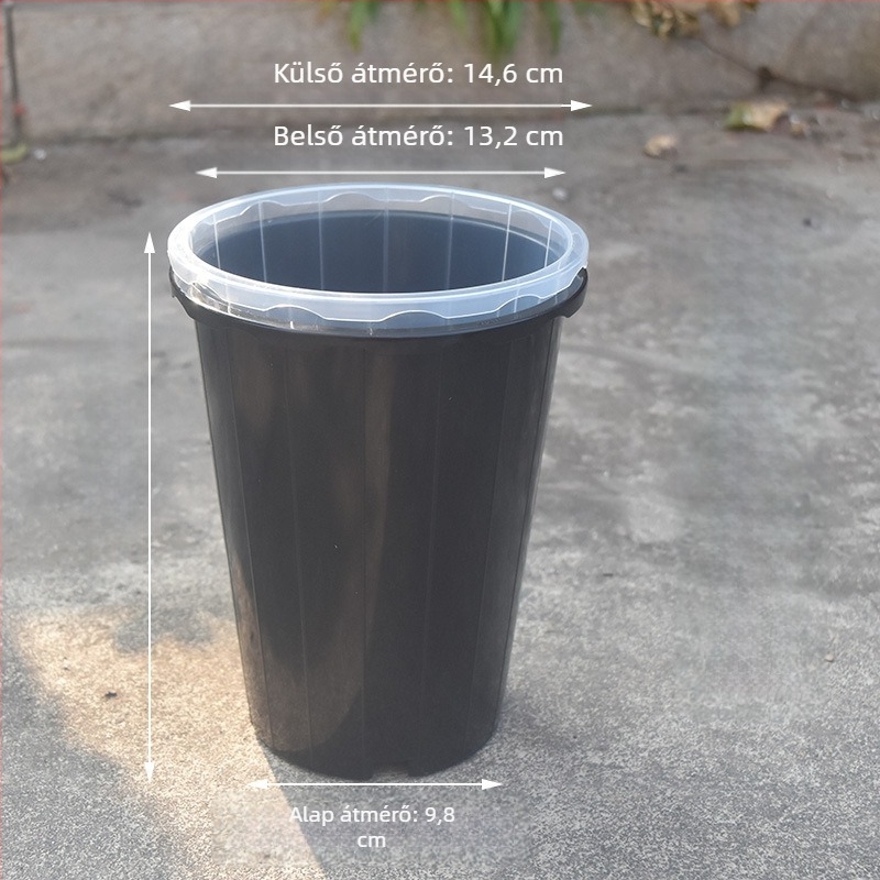 Műanyag orchidea-cserép, padlón álló kivitel, injekciós öntéses gyártás, virágnevelő telepen készülve, egyszerű stílus