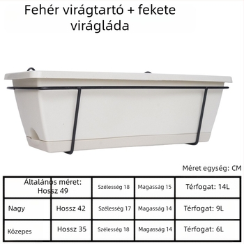 Virágcserép tartó, vasból, falra szerelhető, 1 rétegű, otthoni kertészkedéshez és balkonhoz