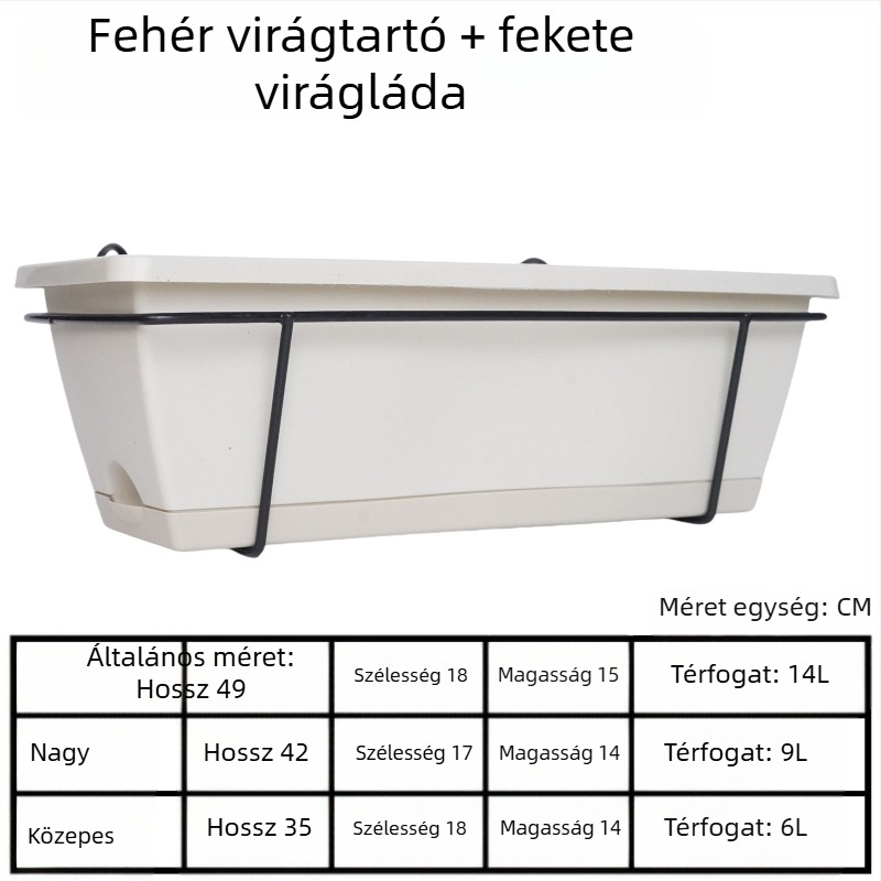 Virágcserép tartó, vasból, falra szerelhető, 1 rétegű, otthoni kertészkedéshez és balkonhoz
