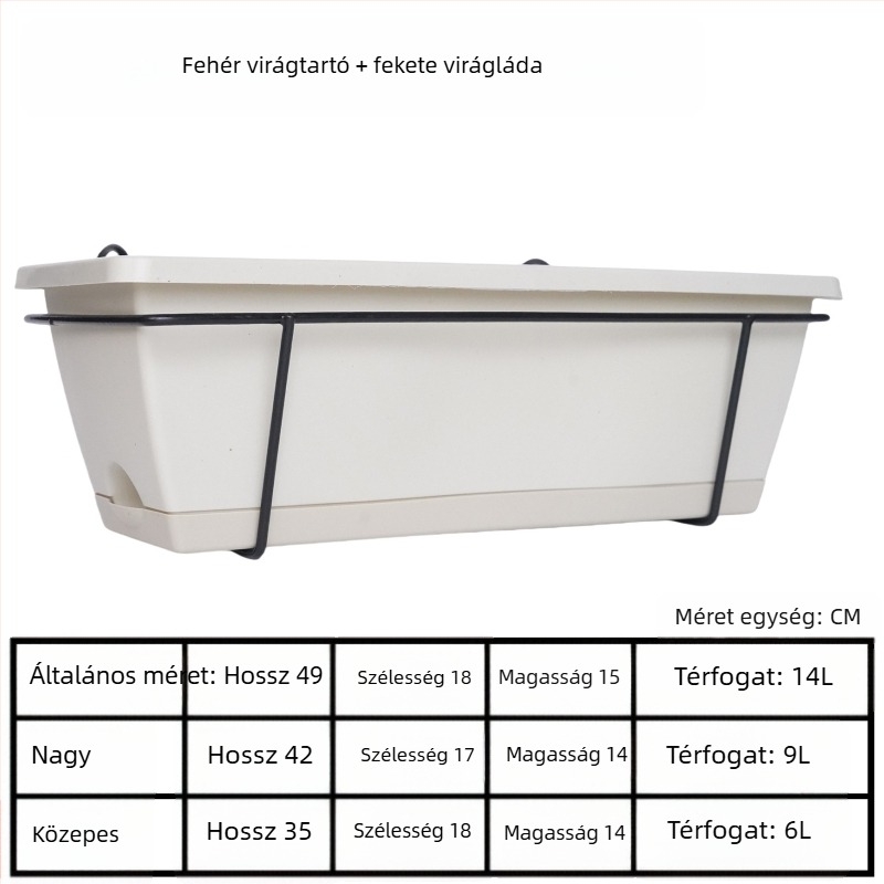 Virágcserép tartó, vasból, falra szerelhető, 1 rétegű, otthoni kertészkedéshez és balkonhoz