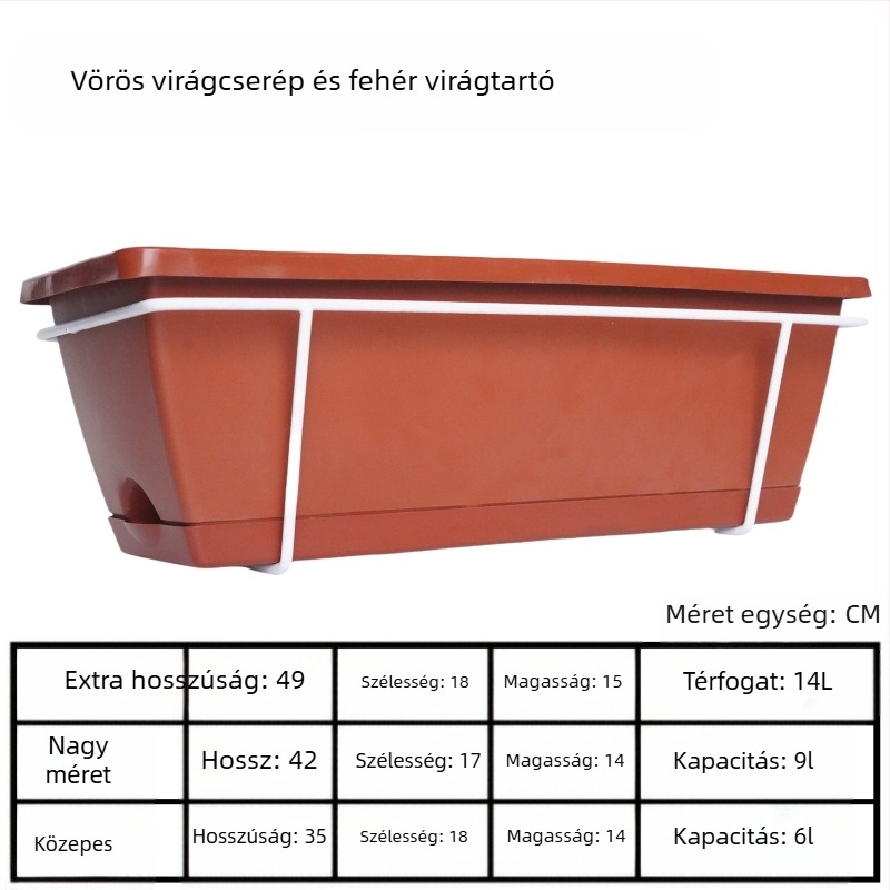 Virágcserép tartó, vasból, falra szerelhető, 1 rétegű, otthoni kertészkedéshez és balkonhoz