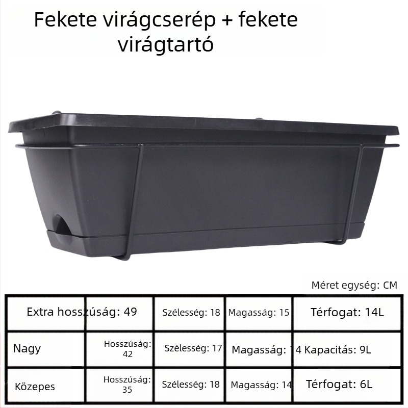 Virágcserép tartó, vasból, falra szerelhető, 1 rétegű, otthoni kertészkedéshez és balkonhoz