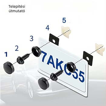 XC-LS13 rendszámtábla keret, rozsdamentes acél + ABS, univerzális illeszkedés