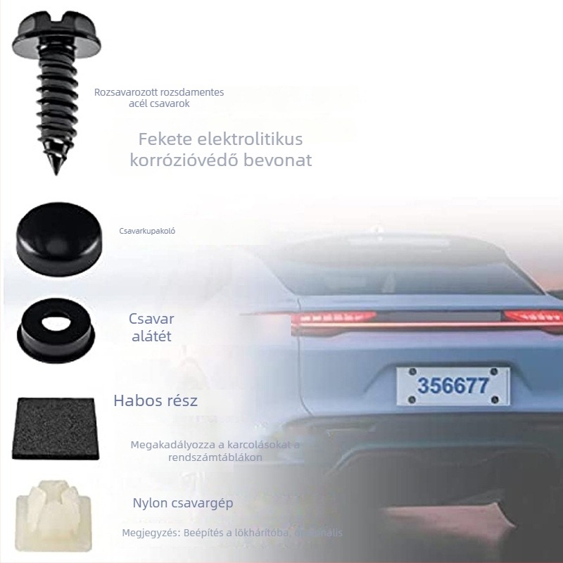 XC-LS13 rendszámtábla keret, rozsdamentes acél + ABS, univerzális illeszkedés