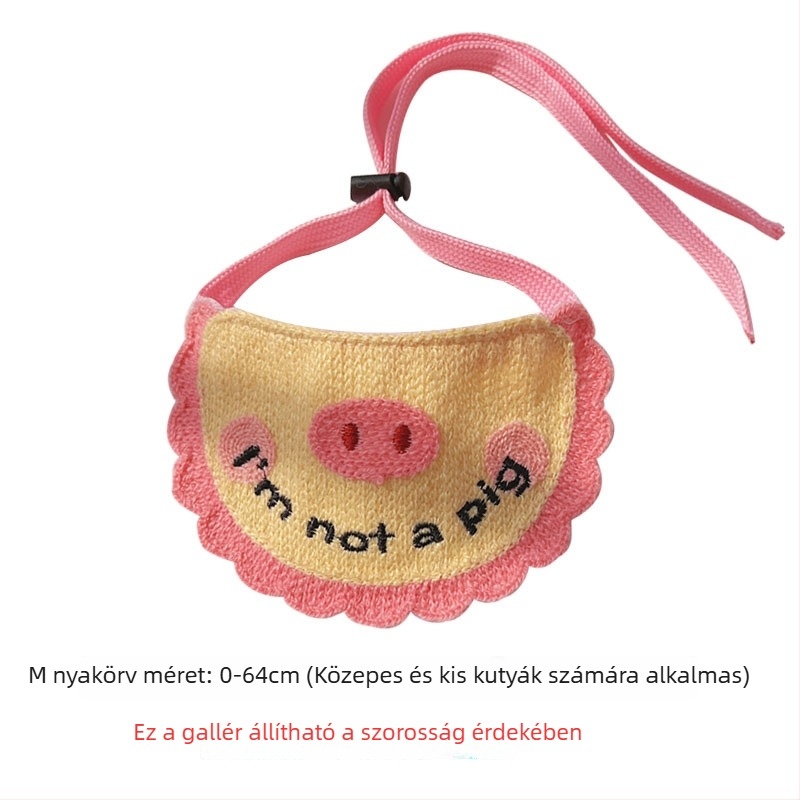 Állati nyálkendő díszítő zsinórral, 3D-s kötött, aranyos rajzfilmszerű hímzés kutyáknak és macskáknak