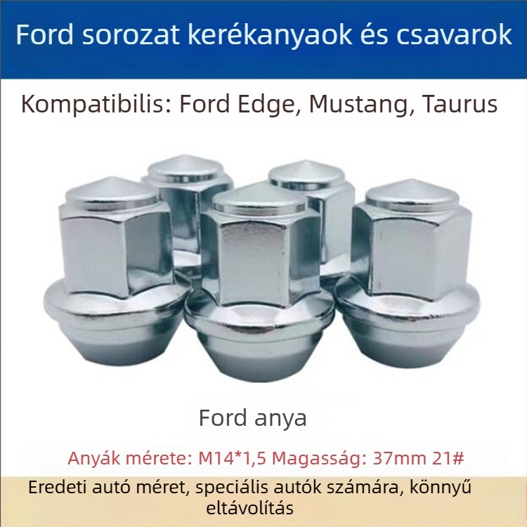 AZL kerékcsavar sapka Ford Edge, Mustang és Taurus számára | M14x1.5 | acél | 21 mm hatszög