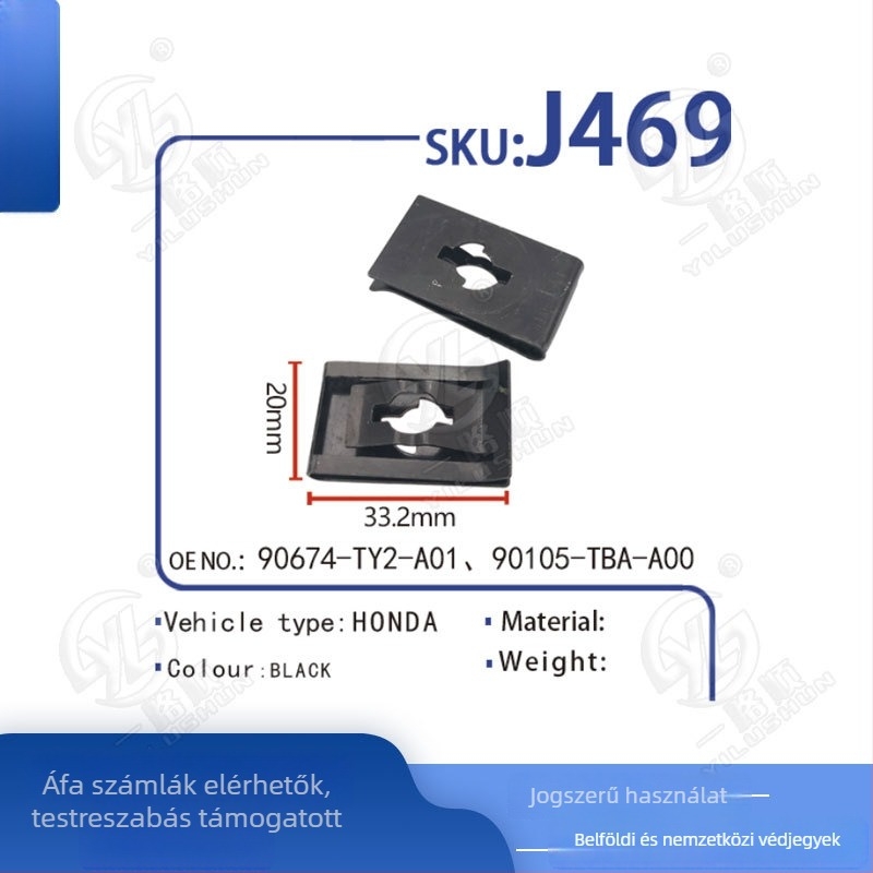 Honda CR-V/Civic motorháztető alatti csap- és csavar készlet, 14 darab, alkatrész-szám 90674TY2-A012017-2