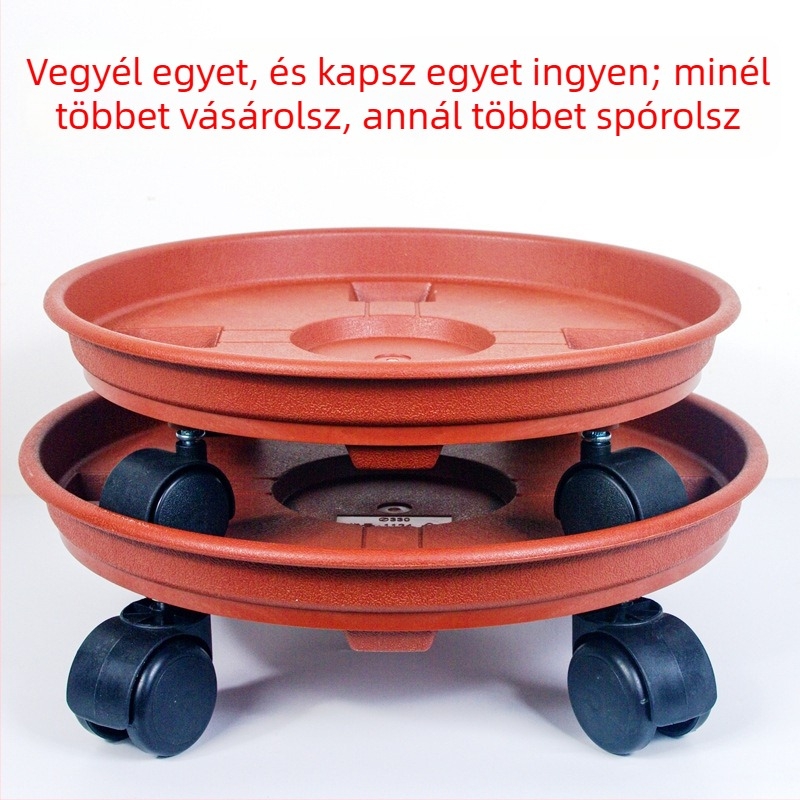Virágcserép-tálca görgőkkel – mozgatható alap, műgyanta kivitelezés, erős és tartós, használható asztalon vagy a padlón