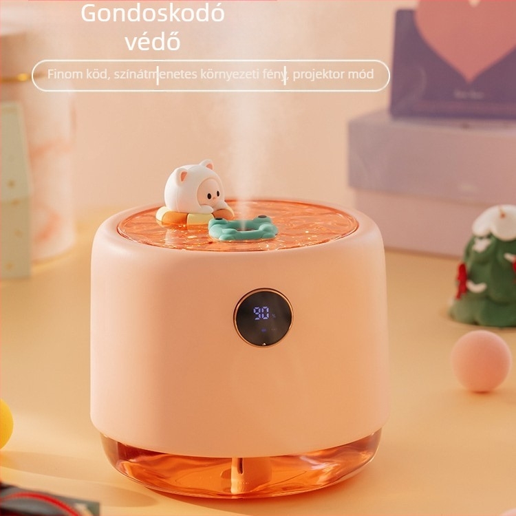 Mini otthoni párásító, csendes működés, asztali használatra, hálószoba és iroda, aromaterápia, újratölthető