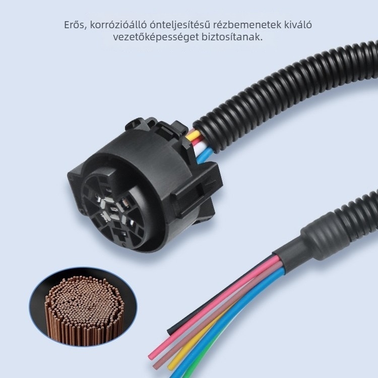 7-tűs utánfutó kábel autókhoz, 7-pins csatlakozóval