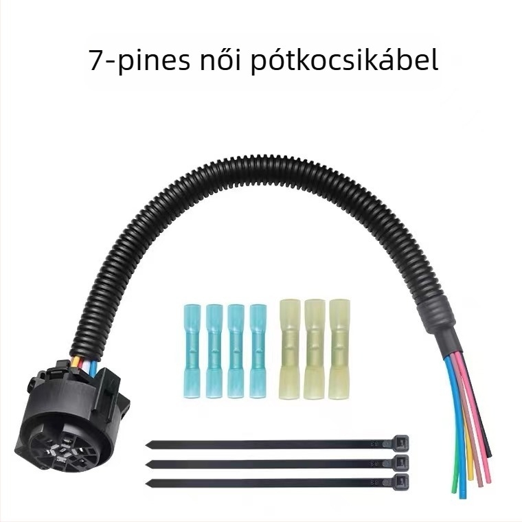 7-tűs utánfutó kábel autókhoz, 7-pins csatlakozóval