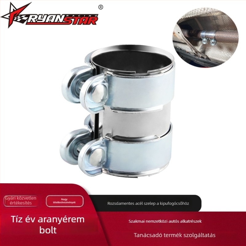 Universális rozsdamentes acél kipufogócső-szorító turbina alkalmazásokhoz – Márka: RYANSTAR RACING; Modellek: 2 és 2,5
