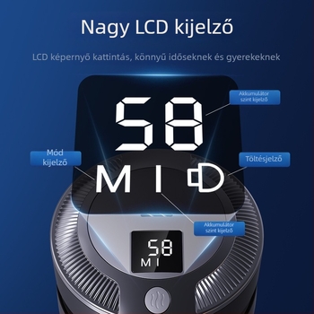 Asztali légtisztító aktívszén szűrővel – 50 m3/h, akkumulátoros működés, zaj ≤36 dB, lefedettség 10 m²-ig, otthonra és autóba