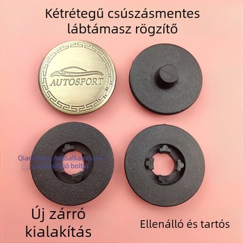 Autóhoz készült padlószőnyeg fix és levehető csattal, kettős rétegű kialakítás, bőr keret, fém csat