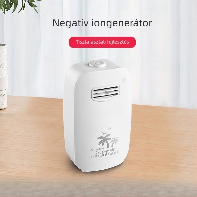 Asztali negatív oxigénion-generátor – Otthoni levegőtisztító, mini asztali, 3 m³/h áramlás, zaj alatt 36 dB, 10 m² lefedettség, Kompozit szűrő, Első osztályú energiahatékonyság