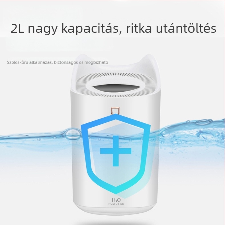 USB nagy kapacitású párásító otthonra és hálószobába, hangulatos fényvilággal, ultrahangos asztali levegőtisztító