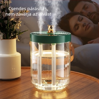 Otthoni párásító hálószobára, csendes, nagy kapacitású asztali párásító levegőtisztítóval és aromaterápiával anya és baba számára