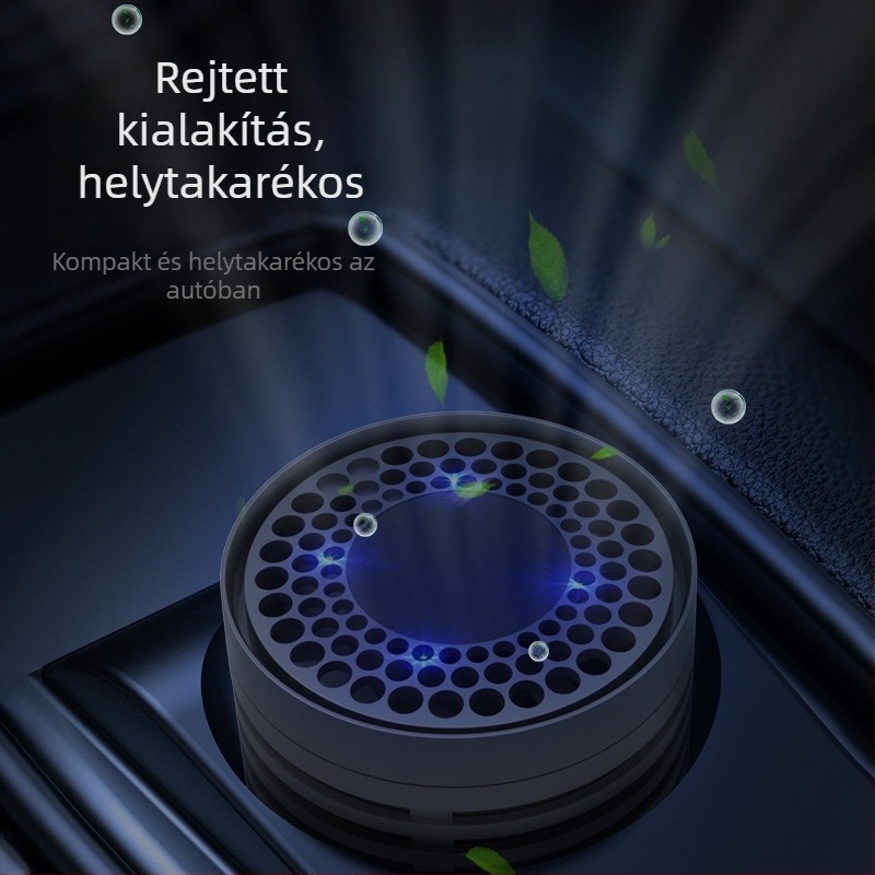 Autóba való légtisztító negatív ionokkal, HEPA és aktív szén, USB-tápellátás, csendes működés 36 dB alatt