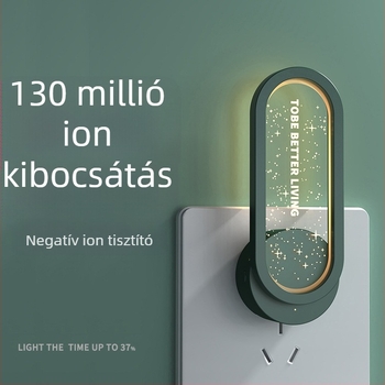Otthoni negatív ionos légtisztító — szag és formaldehid eltávolítás; csendes működés ≤36 dB; falra szerelhető, hálózatról működtethető; 11–20 m² lefedettség