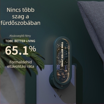 Otthoni negatív ionos légtisztító — szag és formaldehid eltávolítás; csendes működés ≤36 dB; falra szerelhető, hálózatról működtethető; 11–20 m² lefedettség