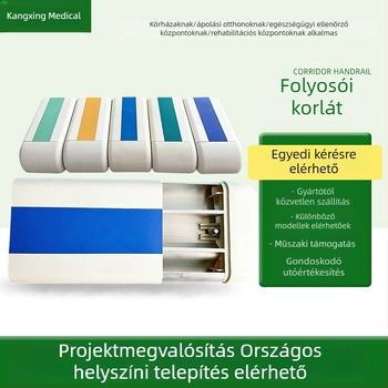 140 típusú PVC folyosókorlát, falhoz rögzített, ütközésvédett, kórházak és ápolási intézmények számára