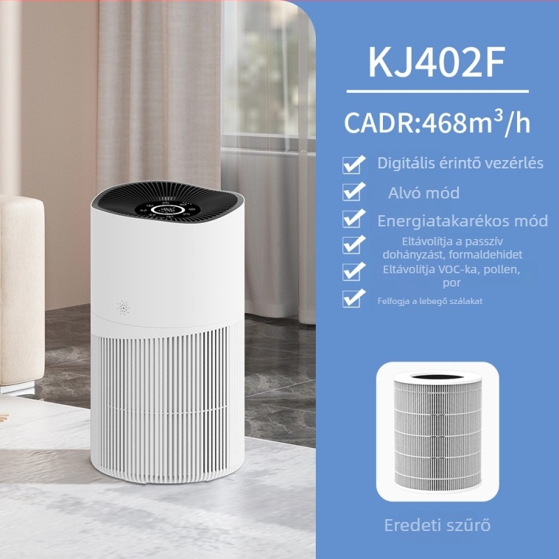 Légzőtisztító negatív ionokkal, formaldehid eltávolítás, PM2.5 szűrés, intelligens Wi-Fi vezérlés, 41-60 m²-es területre