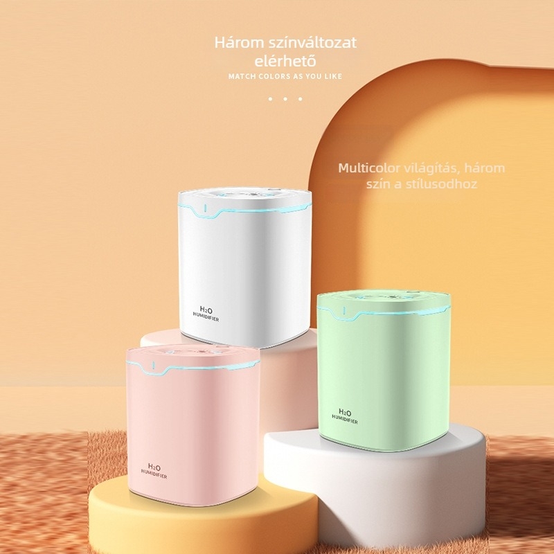 Hermaps X3 Dual Spray otthoni párásító – 2 párásító kimenet, 21–30 m² lefedettség, 1,0–2,5 L tartály, USB tápellátás, 2–8 órás időzítő