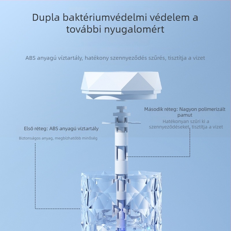 Kristály USB párásító, éjjeli lámpa íróasztalhoz, aromaterápia, kis légtisztító