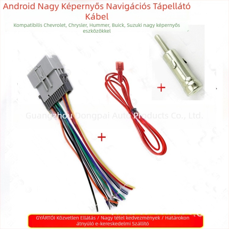 Autó navigációs DVD hátsó kábel – ABS, 12V, 100 g; Peak márka; kompatibil Chevrolet, Chrysler, Hummer, Buick és Suzuki autórendszerekkel