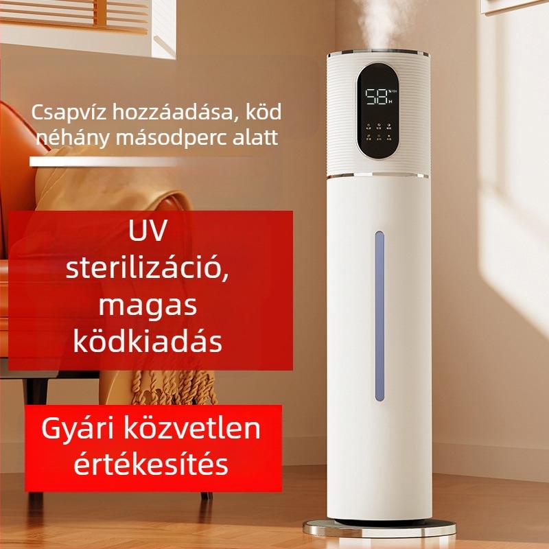 Wantu 2105B ultrahangos párásító otthonra, tartály 6.1–10 L, terület >60 m², zaj <36 dB, időzítő >8 óra