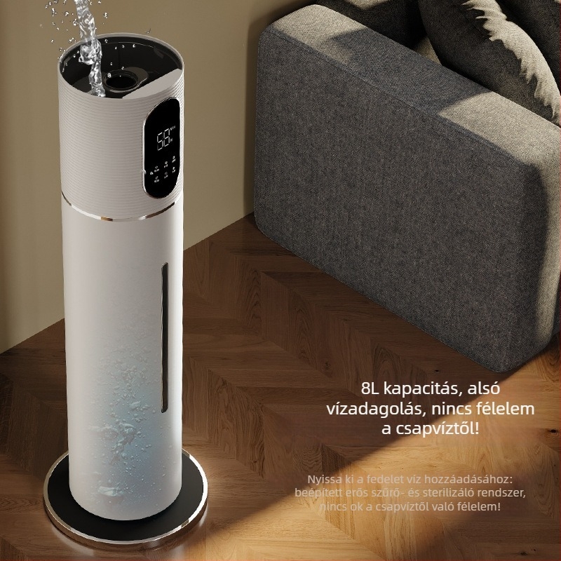 Wantu 2105B ultrahangos párásító otthonra, tartály 6.1–10 L, terület >60 m², zaj <36 dB, időzítő >8 óra