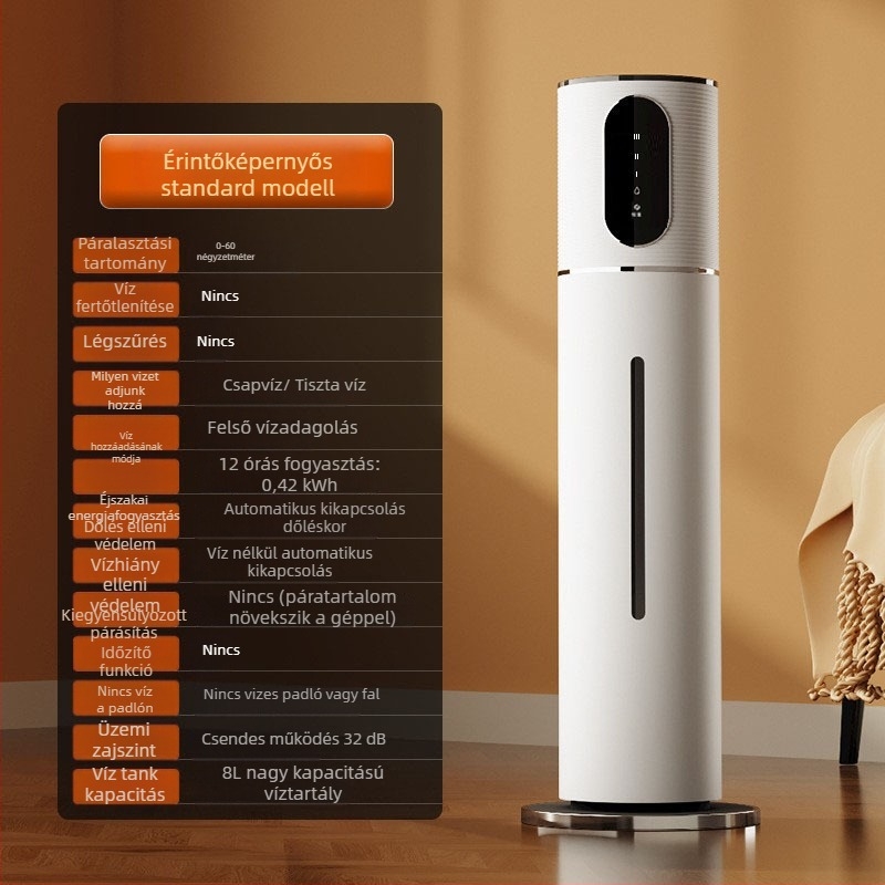 Wantu 2105B ultrahangos párásító otthonra, tartály 6.1–10 L, terület >60 m², zaj <36 dB, időzítő >8 óra