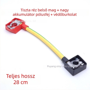 24V-es tehergépkocsi akkumulátor soros csatlakozó kábel tiszta réz vezetőkkel és csipeszekkel