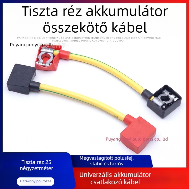 24V-es tehergépkocsi akkumulátor soros csatlakozó kábel tiszta réz vezetőkkel és csipeszekkel