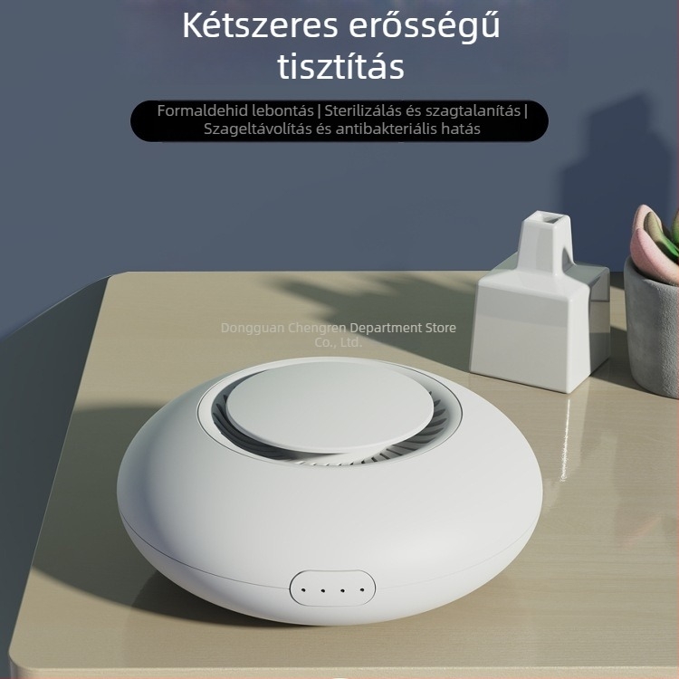 Asztali Mini Levegőtisztító — fertőtlenítés, sterilizálás, szagok eltávolítása, formaldeid eltávolítása; csendes működés ≤36 dB, USB tápegység, 11–20 m² lefedettség