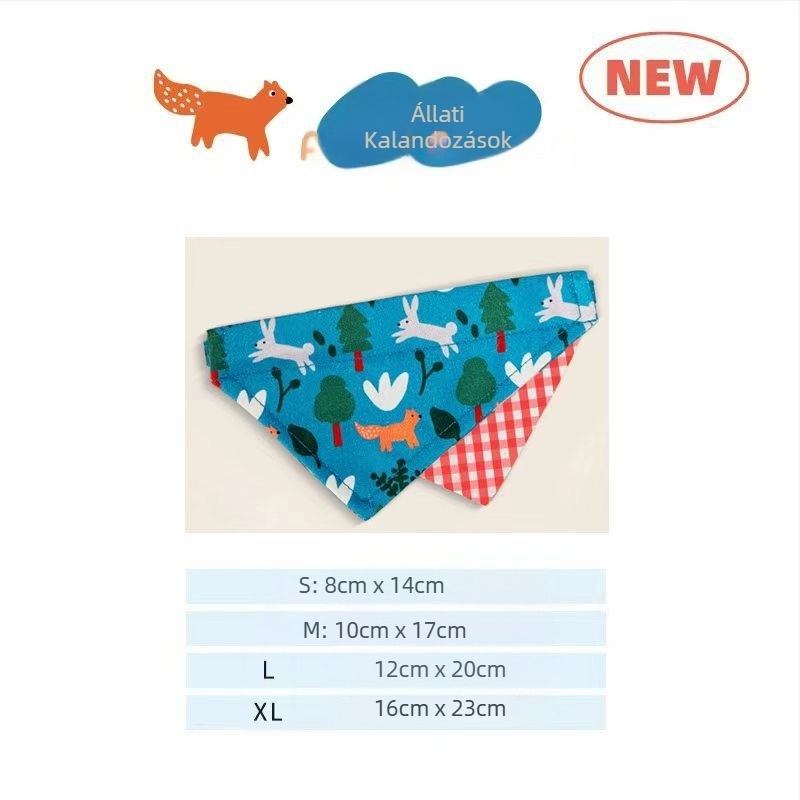 Háziállat nyálkendő karikatúra mintával, poliészter, twill szövés, nyomtatás