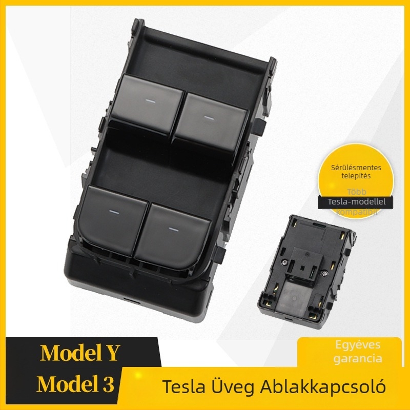 Tesla Model 3/Y ablakemelő kapcsoló, 12V, 40 g, 1081037-02-G/1081037-01-C