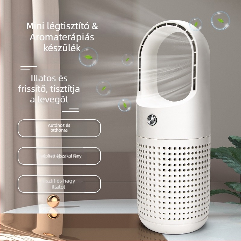 USB légtisztító otthonra - negatív ionok, szag eltávolítás, aktív szén szűrő, 50 m3/h, 11–20 m², bedugható