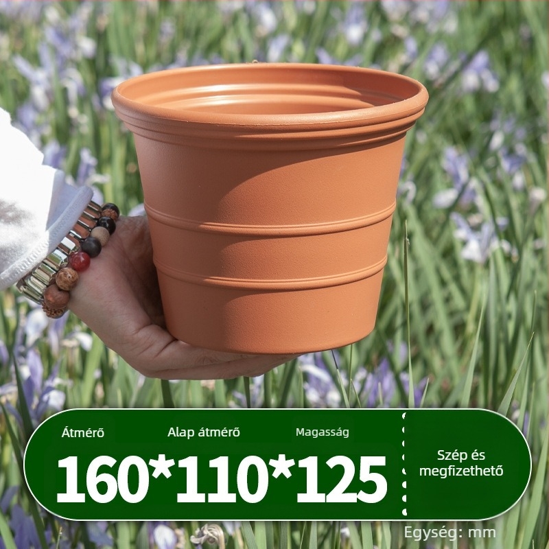 Gyantából készült kerti dekoratív virágcserép balkonnak és udvarnak — asztali vagy padlón álló kivitel, lélegző, korrózióálló, strapabíró