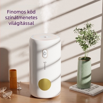 Mini autó belső párásító és levegőpurifikátor, USB tápegység, modell S05, 1 köd kimenet, víztartály ≤0,5 L, zaj <36 dB, 3W, időzítő 2–8 óra