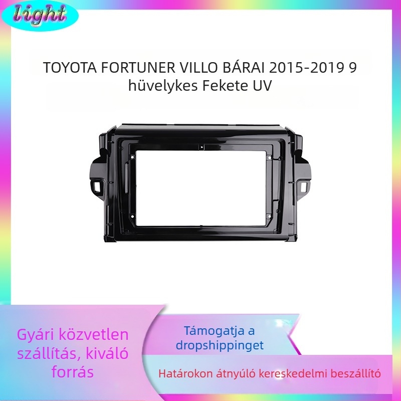 Android navigációs keret a Toyota Fortuner Runner Crosserhez — PC+ABS, MT/manual kompatibilis, 2015–2019, testreszabás elérhető